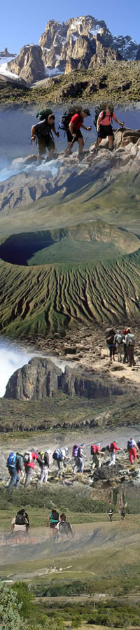 hiking Mount Kenya via sirimoni route