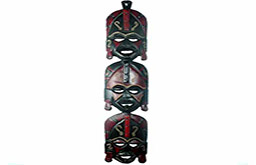 Wooden three face decoration
