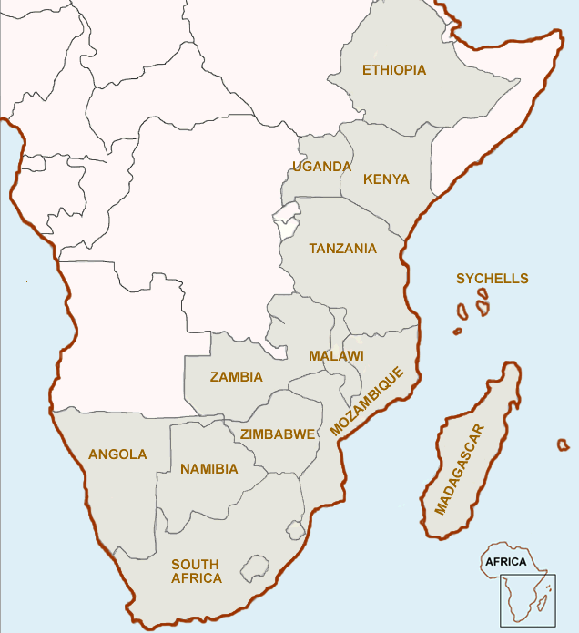 Africa overland tour destination Map